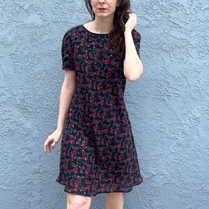 90s Floral dress 10 petite Sequin